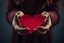 Placeholder: Woman hands hold heart in red paper. Camera settings : Full-frame , 100mm lens, f/1.2 aperture, ISO 100, shutter speed 60 seconds. Cinematic lighting, Unreal Engine 5, Cinematic, Color Grading, real time Photography, Shot on 70mm lense, Depth of Field, DOF, Tilt Blur, Shutter Speed 1/2500, F/13, White Balance, 45k