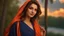 Placeholder: Hyper Realistic 3rd-rule-view of a Beautiful-Young-Happy-Pashto-Woman-with-beautiful-eyes-Smiling with-navy-blue-dress-&-orange-shawl & breeze-whirling in a jungle-with-tall-trees & cloudy-sunset-&-sun-rays showing dramatic & cinematic ambiance