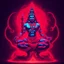 Placeholder: God shiva Demonic image in neon red color pallet