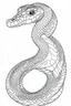 Placeholder: Outline art for coloring page, FUNKY RATTLESNAKE, coloring page, white background, Sketch style, only use outline, clean line art, white background, no shadows, no shading, no color, clear