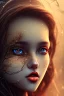 Placeholder: rustic girl, dark night atmosphere, 8K, close-up face, anatomically perfect face, india, tree on face, bold lips, brown eye, texure face