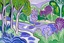 Placeholder: A light pale purple candy forest with a soda river painted by Henri Matisse