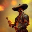 Placeholder: Insanely detailed photograph of an “ a mustachioed mariachi focusing on a glowing D20” with intricately detailed Sombrero, intricate armored charo, hyperdetailed painting by Ismail Inceoglu Huang Guangjian and Dan Witz CGSociety ZBrush Central fantasy art album cover art,8K, hdr, mysterious, flickeringlights ,Stoic