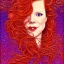 Placeholder: Robyn Lively, her striking perfectly detailed clear eyes, her perfect, precisely detailed lightly freckled face, meticulously detailed long curly multi-hued ginger carrot-colored cherry red fiery hair, luminous colorful sparkles; by james r. eads, gawki, rajewel, tania rivilis, dan mumford, lisa frank, artgerm, greg rutkowski, alphonse mucha and william-adolphe bouguereau; glitter, airbrush, octane render, volumetric lighting, photorealistic digital painting, smooth, sharp focus