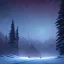 Placeholder: Concept art of the Olympic National Forest at night during winter by Anato Finnstark