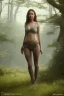 Placeholder: Portrait lady, full body shot, full-color long shot woodland