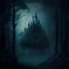 Placeholder: dark fantasy forest with a castle in background