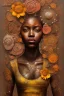 Placeholder: an abstract painting of rusted metal and flowers, african portrait, rust, scaffolding, iron cladding, decay, mixed media, textured, anatomically correct, beautiful perfect face, sharp focus, highly detailed