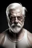 Placeholder: a strong man with a white hair