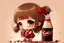 Placeholder: cute chibi girl DRINKING COLA