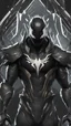 Placeholder: Rainhard suit mix with venom symbiote in solo leveling shadow artstyle, rainhard armor, demon lord them, intricate details, highly detailed, high details