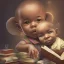 Placeholder: African American baby boy genius with books