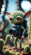 Placeholder: cactus alien gremlin with rocket backpack awesome space camera in giant treetop ,bokeh like f/0.8, tilt-shift lens 8k, high detail, smooth render, down-light, unreal engine, prize winning