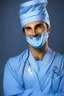 Placeholder: surgeon portrait smiling, scalpel pose