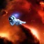 Placeholder: A dark galaxy scene of with a dead astronaut, floating in space, featuring “lost in space” theme