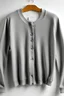 Placeholder: grey cardigan with light grey background. you can see the whole top