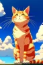 Placeholder: orange cat with stripes in heaven anime