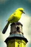 Placeholder: Canary on top a church bell