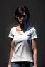 Placeholder: Ultra Realistic image, 25 years old brunette woman, Madrid, portrait, small stature, small chest, yakuza body tattoo, white broken cotton short undershirt, black latex short, rain, fog, club night Tokyo ambient, vibrant color, highly detailed, art stations, concept art, smooth, unreal engine 5, god rays, ray tracing, RTX, lumen lighting, ultra detail, volumetric lighting.