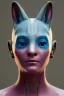 Placeholder: Medium Close Up Portrait, Front image. cyberpunk, rabbit mask, Thai woman, pink short hair. latex, glossy suit. Pink, black, blue, color. Retro futuristic style. Color background, photo studio. Avatar image, highly detailed, concept art, smooth, unreal engine 5, god rays, ray tracing, RTX, lumen lighting, ultra detail, volumetric lighting, 3d, finely drawn, high definition, high resolution.