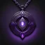 Placeholder: mystical amulet, black background, purple lighting, icon