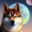 Placeholder: shiba inu doge, ethereal orbs, telekinesis, moonscape