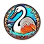 Placeholder: Sticker design on white background, swan in a lake in Anton Gaudi style, enameled, photorealistic