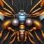 Placeholder: depth of field, cyborg bee, macro lens, hyperphoorealstic, ultra detail, elegant