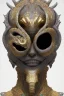 Placeholder: shiny black male African Egyptian alien, cracks in the voodoo head, wicked, eyes, crown, Elephant, 8k, finely detailed, photo realistic, tiger turquoise skull head gold dragon space alien snow skeleton gold fang teeth silver crown silver eyes