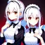 Placeholder: 8k, Girl, high quality, detailed, white hair, red eyes, beautiful lighting, maid, twins