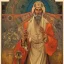 Placeholder: patron of photographers holding a camera in one hand and film roll in the other. orthodox icon with saint photographer. Cyrillic inscriptions. hyperdetailed, Alphonse Mucha, Zdzisław Beksiński, poster, illustration, ink, oil on canvas, 18th century atlas