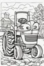 Placeholder: coloring page, farm tractor, cartoon style, thick lines, low detail, no shading