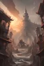 Placeholder: ghost old city art with fantasy beings and searpents and dragons