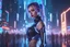 Placeholder: portrait realistic cyber girl half dressed appealing, nightlife costume, she is using high-tech screen, futuristic uplifting mood and motivation theme, science fiction, spectacular landscape spring season in cyberpunk city, incredibly beautiful in the cyber-city street, stunning intricate meticulously detailed dramatic digital illustration volumetric lighting, 200 megapixels 8K resolution, back-lit soft lights, photo-realistic arts, realistic photography, neon colo