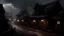 Placeholder: The village under a dark, ominous sky. Shadows stretch unnaturally, and a cold wind sweeps through the streets as villagers panic and run