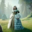 Placeholder: Full body, 3d render, kente scene, Emilia clarke, 1800's women style, 1800'hair style, 1800's women dress style, hyper realistic, octane render, unreal engine 5, 8k, palace background, uhd