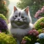 Placeholder: pixar style, volumetric summer garden environment and background, volumetric lighting, dramatic lighting, realistic painting of an cat, looking excited, detailed digital painting, extreme dense and fine fur, anime, ornate, colour-washed colors, elegant, small minutiae, tiny features, particulars, centered, smooth, sharp focus, renderman gofur render, 8k, uhd, detailed eyes, realistic shaded volumetric lighting, sunlight caustics, backlight, centered camera view