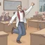 Placeholder: academic professor carton dancing