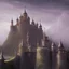 Placeholder: medieval city on a hill with a black castle on top