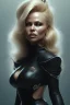 Placeholder: Pamela Anderson as evil queen in black leather, leather, busty, cleavage, angry, stern look. character design by cory loftis, fenghua zhong, ryohei hase, ismail inceoglu and ruan jia. unreal engine 5, artistic lighting, highly detailed, photorealistic, fantasy