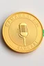 Placeholder: view of word , SAM SAMARRAI 2024 , on the edge on the gold coin ,with picture of microphone , in the middle of the coin.