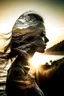 Placeholder: high quality, 8K Ultra HD, A beautiful double exposure that combines an goddess silhouette with sunset coast, sunset coast should serve as the underlying backdrop, with its details incorporated into the goddess , crisp lines, The background is monochrome, sharp focus, double exposure, by yukisakura, awesome full color,