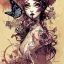 Placeholder: A queen dressed with a beautiful Crown breathtaking cover art by Brian Kesinger, Jeremy Mann, Carne Griffiths, Jean Baptiste Monge, Hokusai, insanely detailed, triadic color