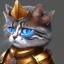 Placeholder: a cat with blue eyes wearing a medieval helmet, high detail, photo, 8k, ray-tracing