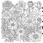 Placeholder: outline art for square A flowers surrounded coloring page for kids, classic manga style, anime style, realistic modern cartoon style, white background, sketch style, only use outline, clean line art, no shadows, clear and well outlined