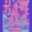 Placeholder: tropical city, latino, plants, streets, risograph poster, flat design, 2 colors