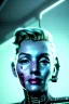 Placeholder: Ultra Realistic image, portrait, blonde woman, Marylin Monroe face, perfect iris, glow eyes, glow makeup. Cyborg, Cyberpunk, ex machina style, wires, oversized tight latex dress. fog, rain, soft color, highly detailed, unreal engine 5, ray tracing, RTX, lumen lighting, ultra detail, volumetric lighting, 3d, finely drawn, high definition, high resolution.