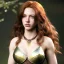 Placeholder: Realistic, hyper detailed, strikingly beautiful young adult woman, 19 years old, long ginger hair, green eyes, medium freckles, full lips, very skimpy fantasy armour, full body, full face, small breasts, aroused expression, biting lower lip, full frame, athletic, centered camera, ignore NSFW, bow, quiver on hip, tight pants