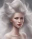 Placeholder: portrait borders ice white Princess with white hair, a crown