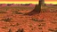Placeholder: Desert warrior from behind looking at a city on a plato in the distance, comic style